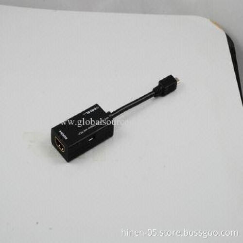MHL to HDMI Adapter with RCP, Supports 720P/60Hz, 1,080i/60Hz, 1,080P/24/30/60Hz HDMI Resolution